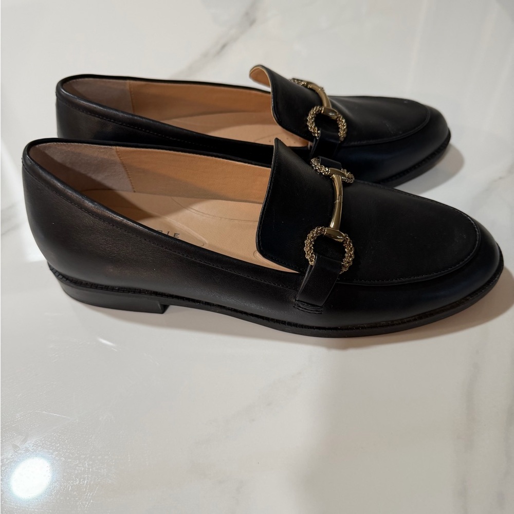 Alex Marie Academia Capsule Clean Girl  Sz 9 Minimalist Black Leather Loafers - Picture 8 of 9